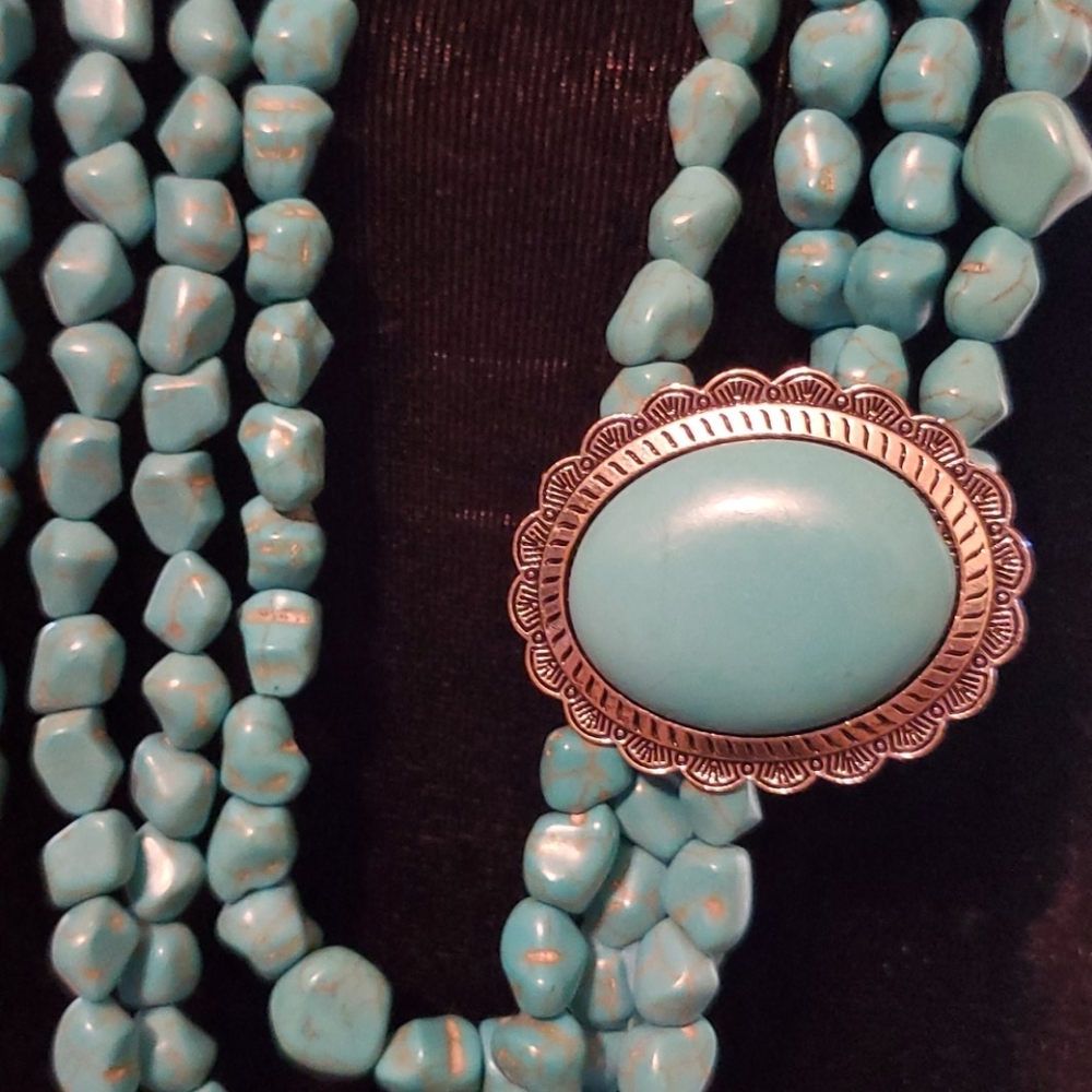 Turquoise Statement Necklace - image 2